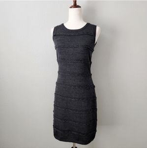 Calvin Klein Dark Charcoal Gray Sleeveless Sweater Sheath Dress, Size Small